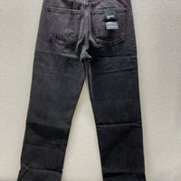 Massimo Dutti Women’s High-rise Straight Leg Jeans in black - women's jeans - detail view