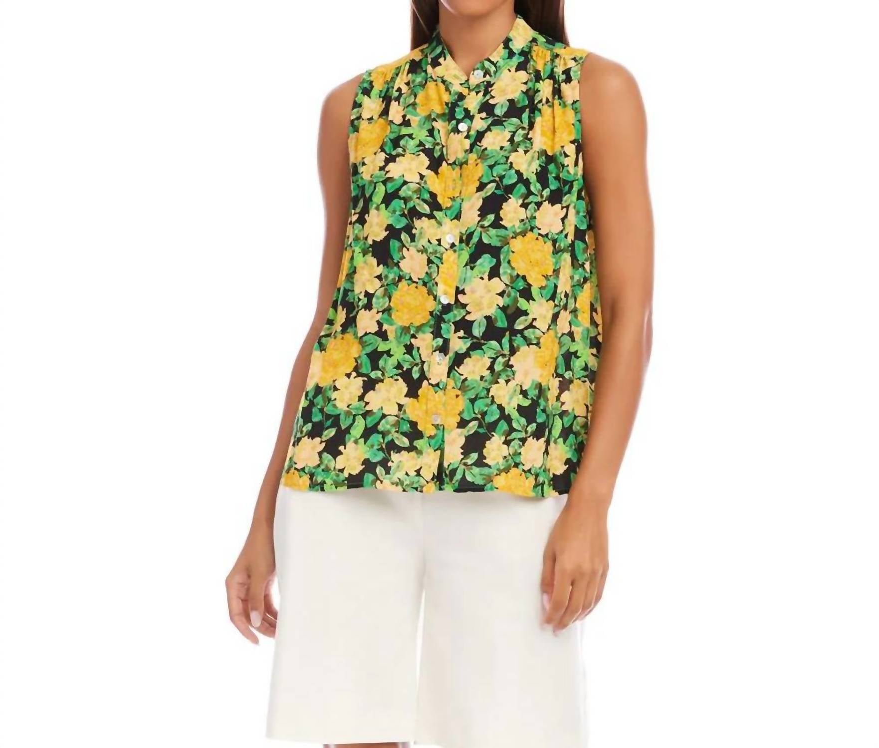 Karen Kane - Sleeveless Button-front Top