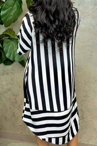 Fashion Nova - Zelda Striped Shirt Midi Dress