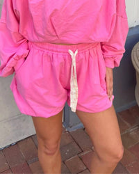 Peach Love - Cropped Bubble Hem Short