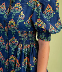 Gigio - Floral Puff Sleeve Midi Dress