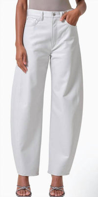 Agolde - Luna High Waist Barrel Leg Leather Blend Pants