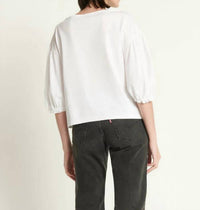 Nation LTD Women's Sandra Boatneck Top in white - women's shirt - detail view