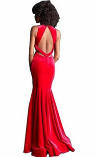 Velvet Open Back Long Dress