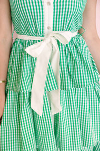 Entro - Gingham Tiered Midi Dress