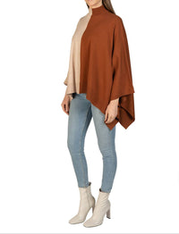 Love Token - Two-toned Mock Neck Poncho