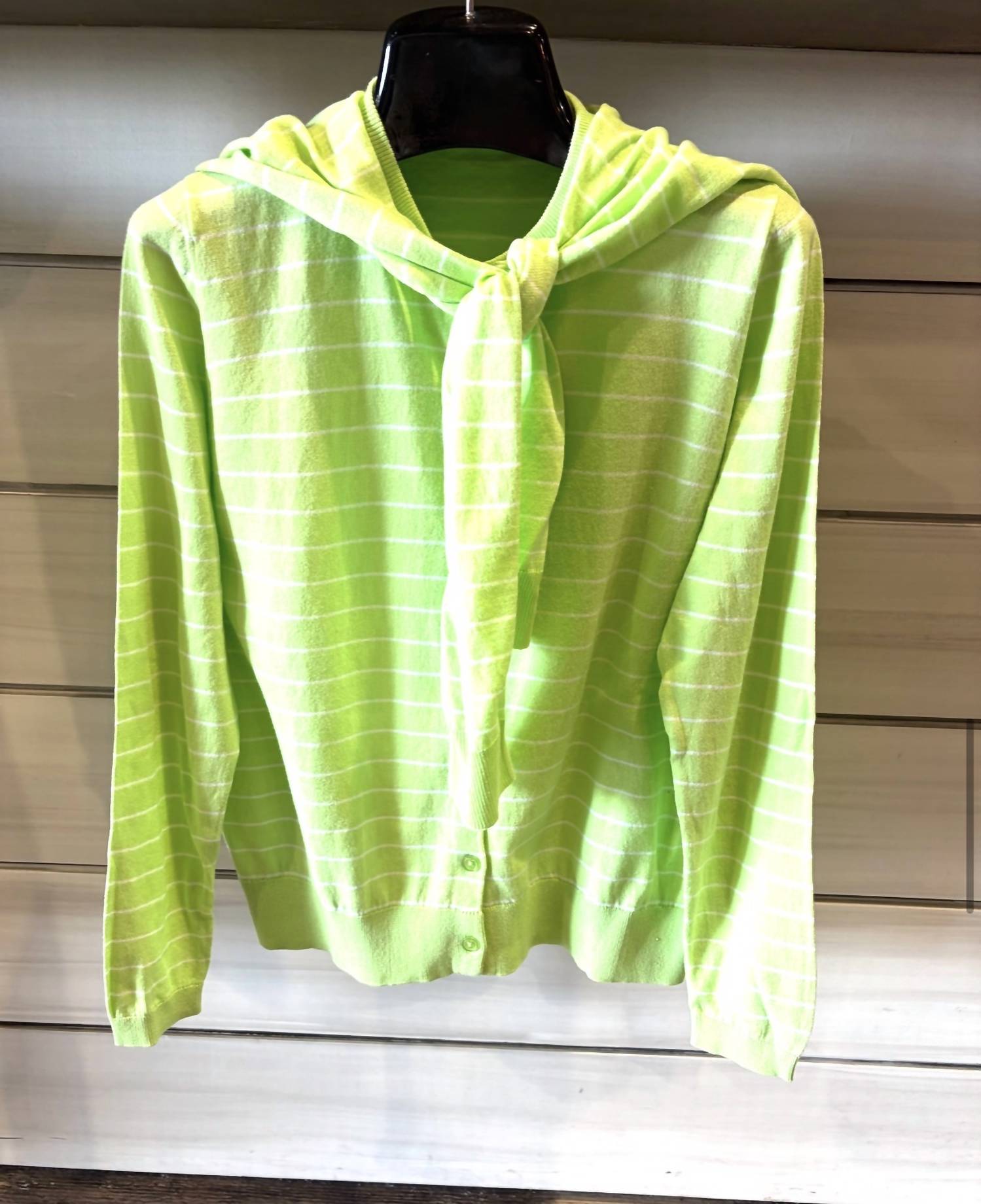 Elliott Lauren Attached Cardigan in kiwi - women's cardigan - detail view