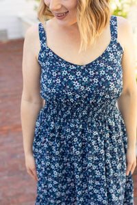Michelle Mae Cassidy Midi Dress in navy floral - women's dress - view 5