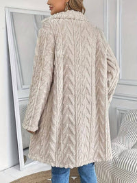 Miss Sparkling - Houndstooth Pattern Fleece Coat