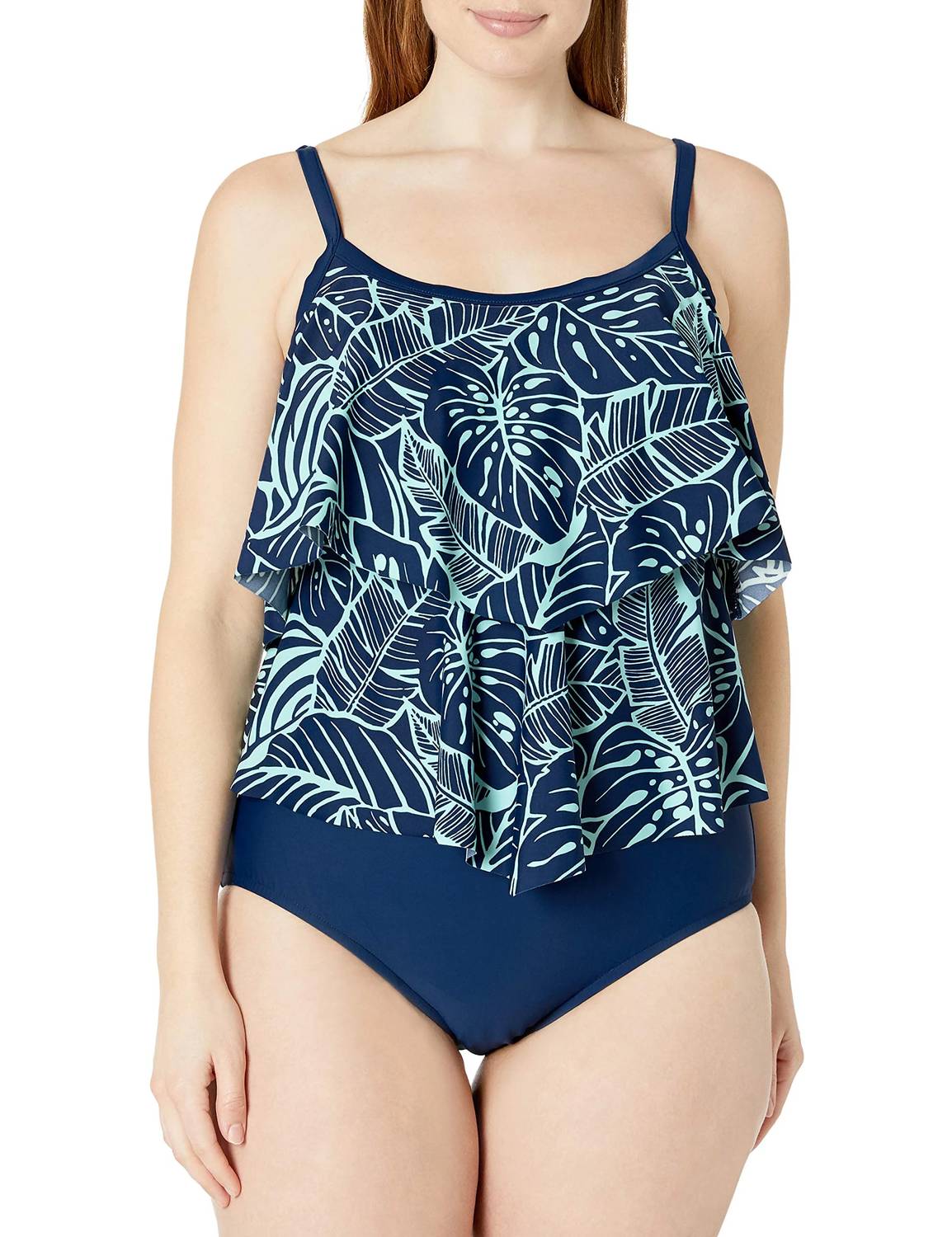 Maxine Of Hollywood - 2-tiered Ruffle One Piece Swimsuit