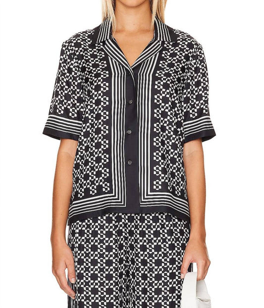 Jonathan Simkhai - KODA SHORT SLEEVE BUTTON DOWN SHIRT