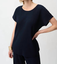 Joseph Ribkoff - Pleated Scuba Crepe Boxy Top