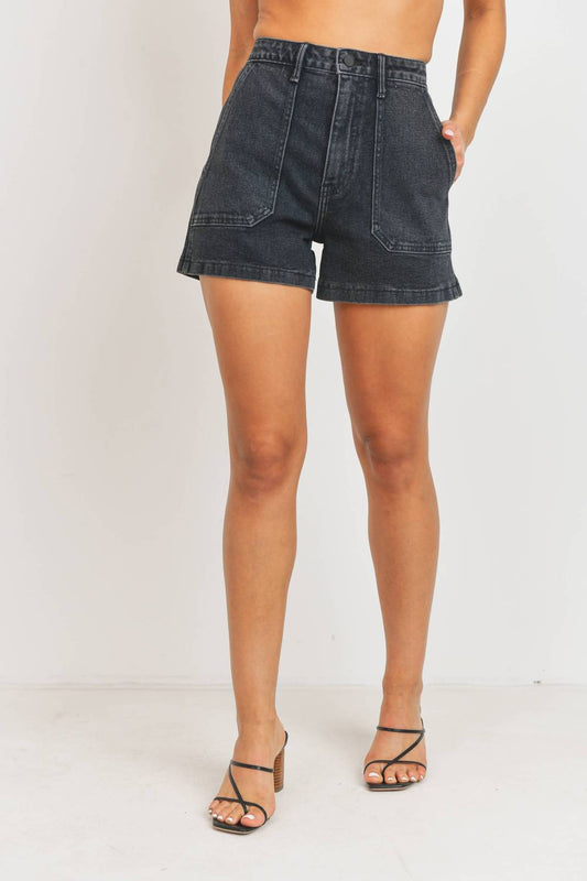 Just Black Denim - High Rise Utility Cargo Short