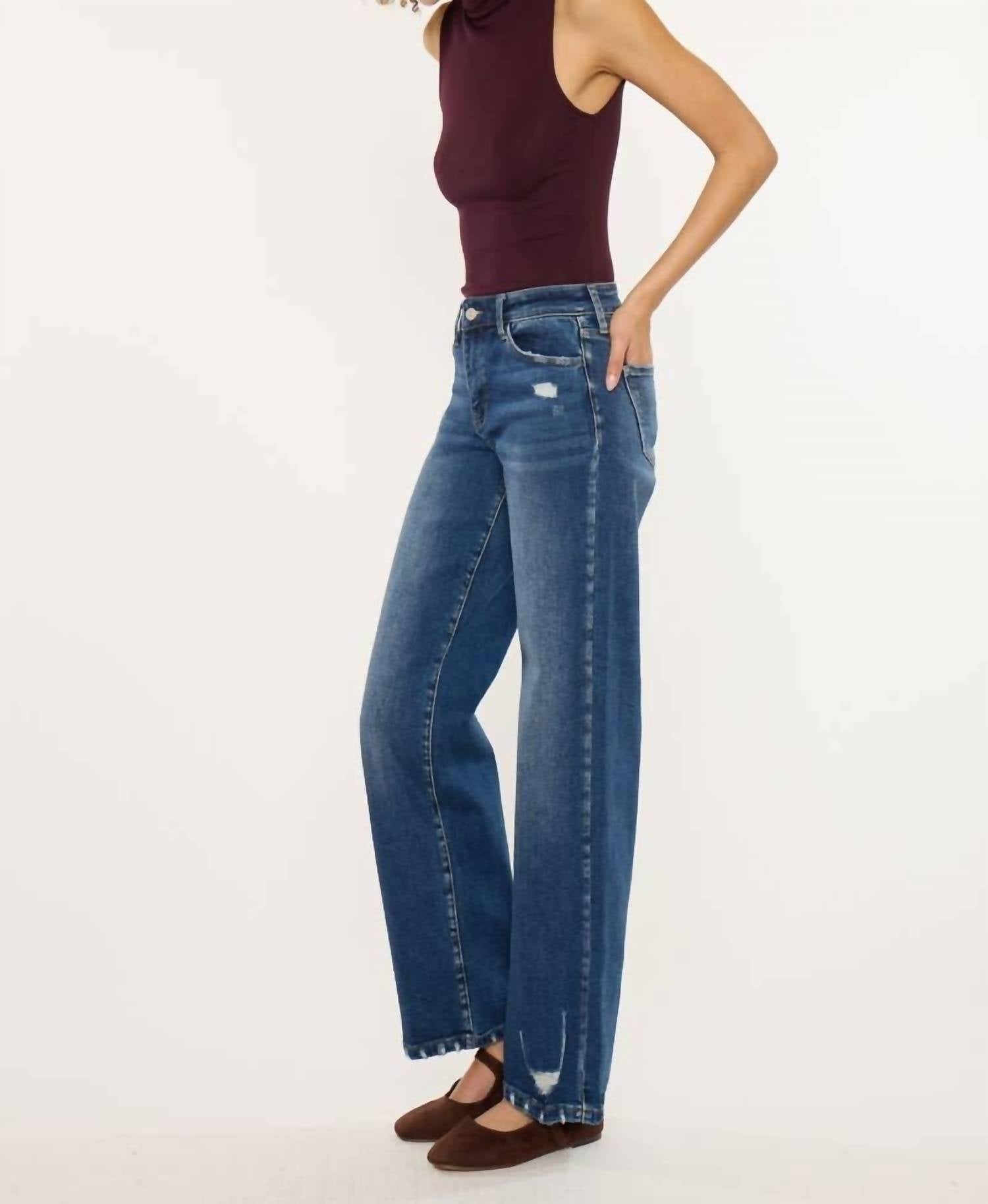 Kancan - High Rise Wide Leg Jeans