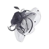 The Toucan Hat Company Women's Silk Rose Fascinator Hat in black - women's hat