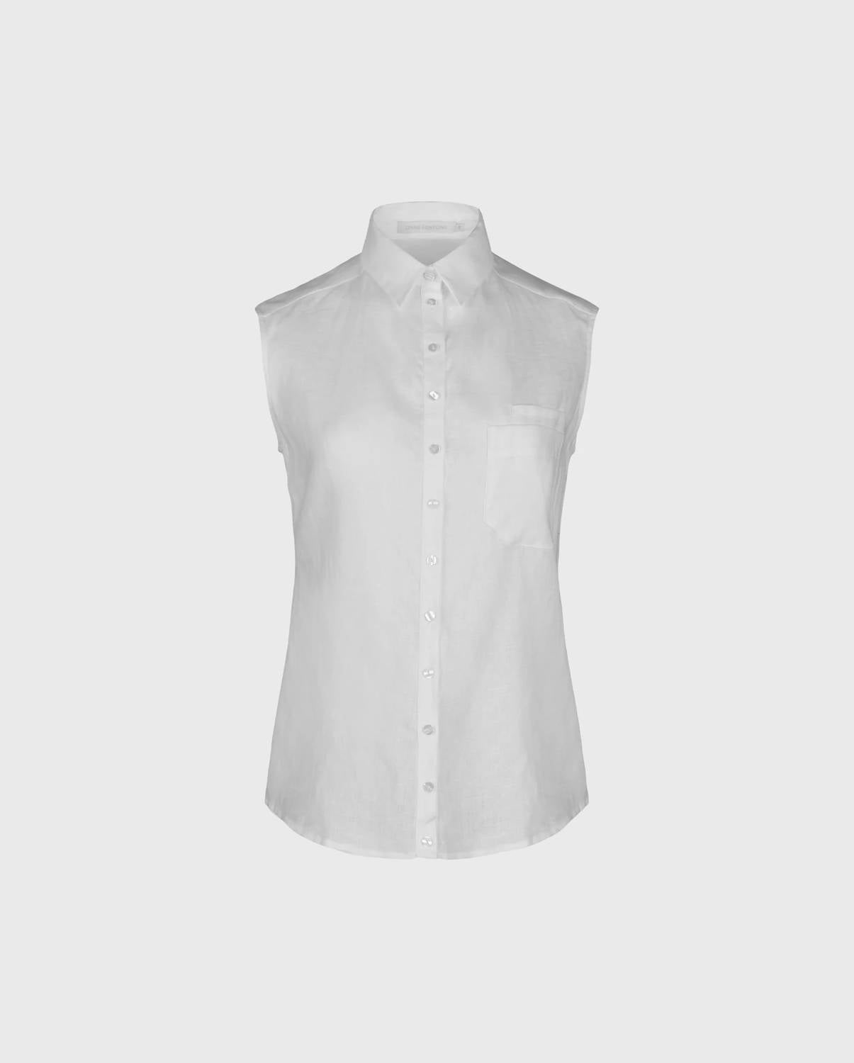 Anne Fontaine - Coast Sleeveless Button Up Front Pocket Shirt