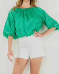 Thml - Women's Puff Sleeve Flowy Blouse