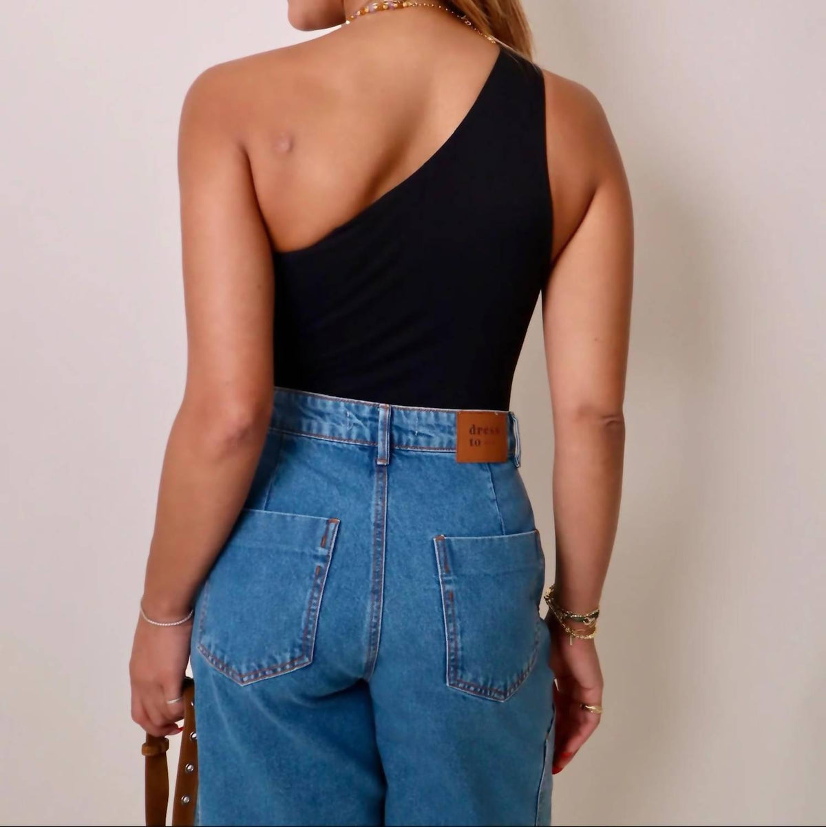 Dress To - One Shoulder Crepe Bodysuit