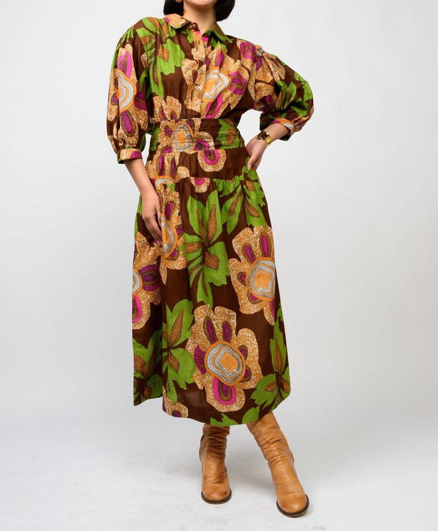 Uncle Frank - Big Blooms Midi Dress