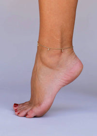 Jaxkelly - Women's Baguette Drop Anklet