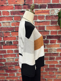 Olivia By Habitat - Women's Modern Luxe Silk Blend Colorblock Knit Top