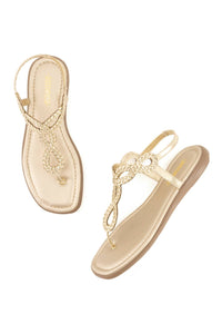 Andrea Women's Flat Sandal in gold 1 - women's sandal - view 4