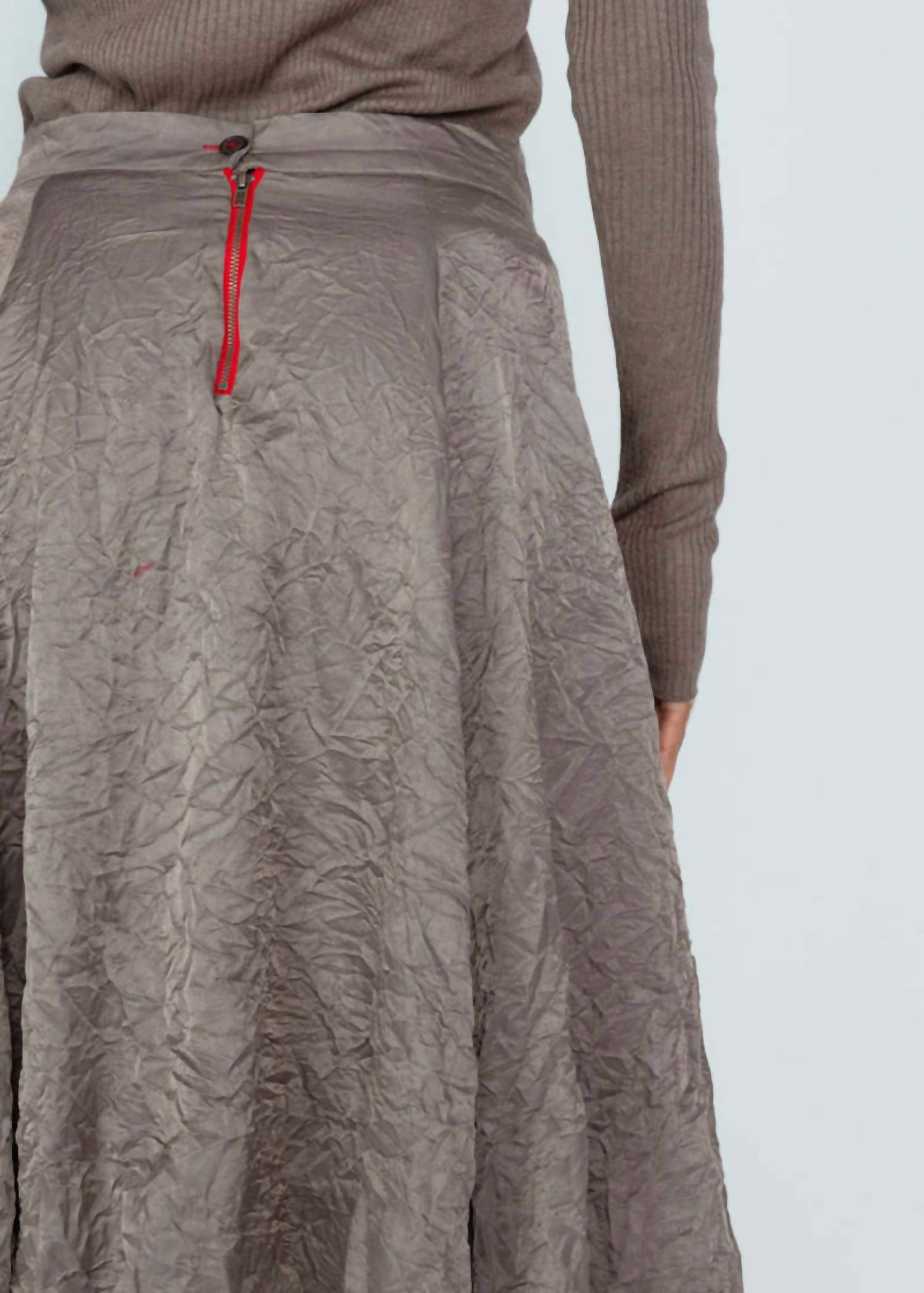 Brazeau Tricot - Cotton Silk Wrinkle Pouf Skirt