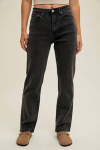 WISHLIST Becky Straight Leg Jeans in black - women's jeans