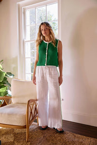 little lies Emma Side Trim Pants in white - women's pants - alternate view