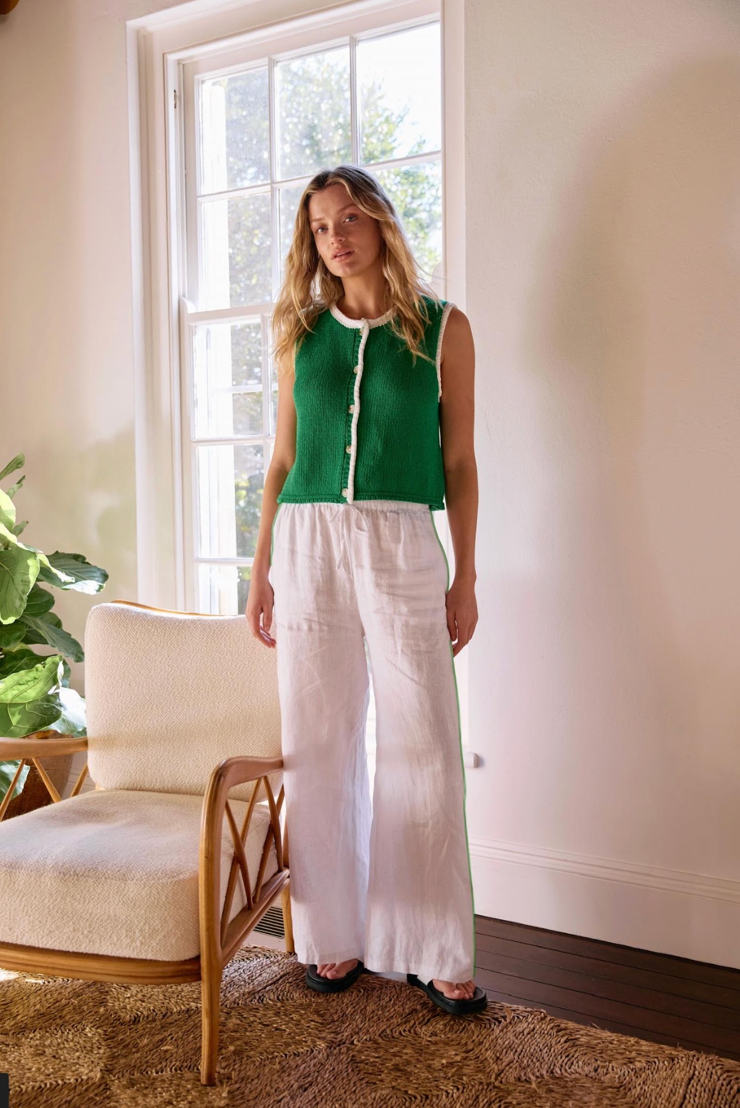little lies Emma Side Trim Pants in white - women's pants - alternate view