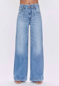 PISTOLA Women's Lana High Rise Double Button Ultra Wide Leg Jeans in terrace - women's jeans