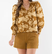Emily McCarthy Hampton Jacquard Top in hide organza novelty - women's blouse