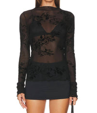 Free People You Decide Long Sleeve Top in black - women's long sleeve top