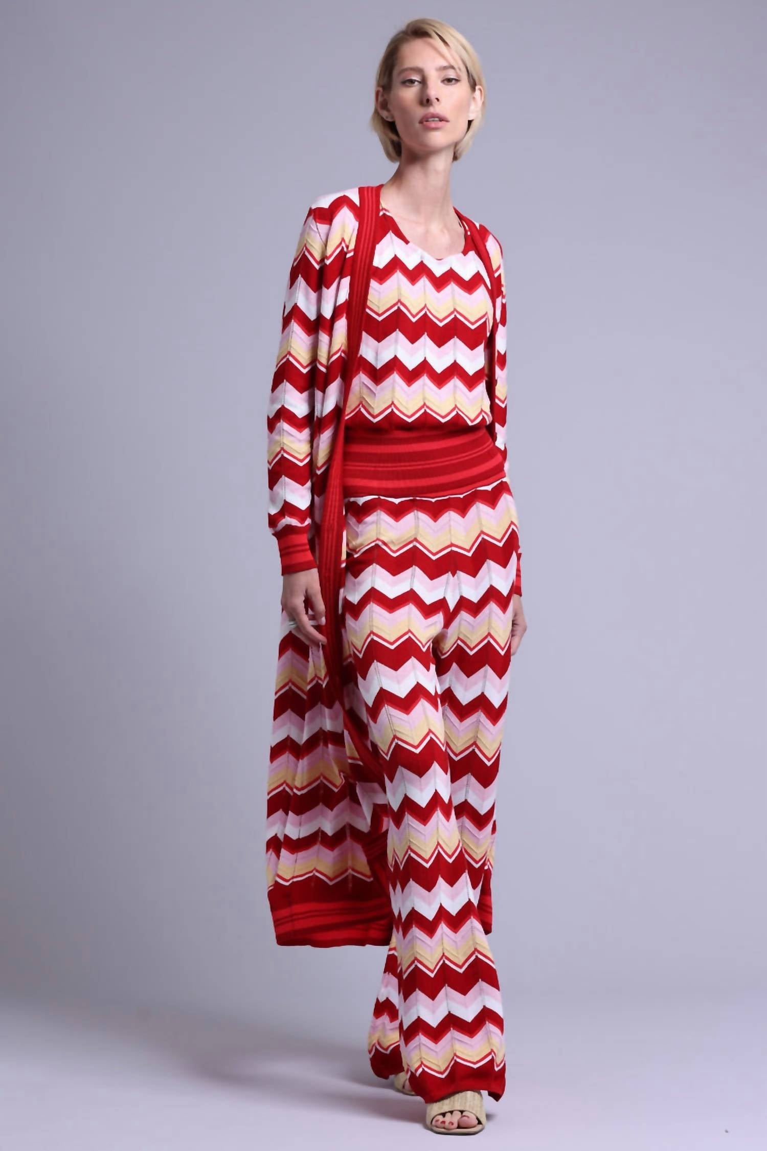 Minnie Rose - Cotton Cashmere Chevron Pointelle Tank Top