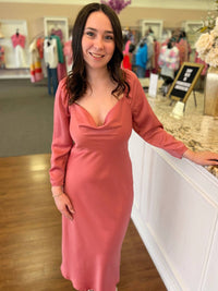 Lush - Rosé Romance Satin Midi Dress