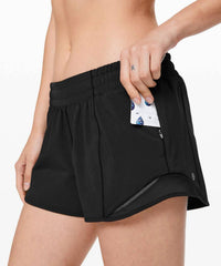 lululemon Hotty Hot Short in black - women's shorts - detail view