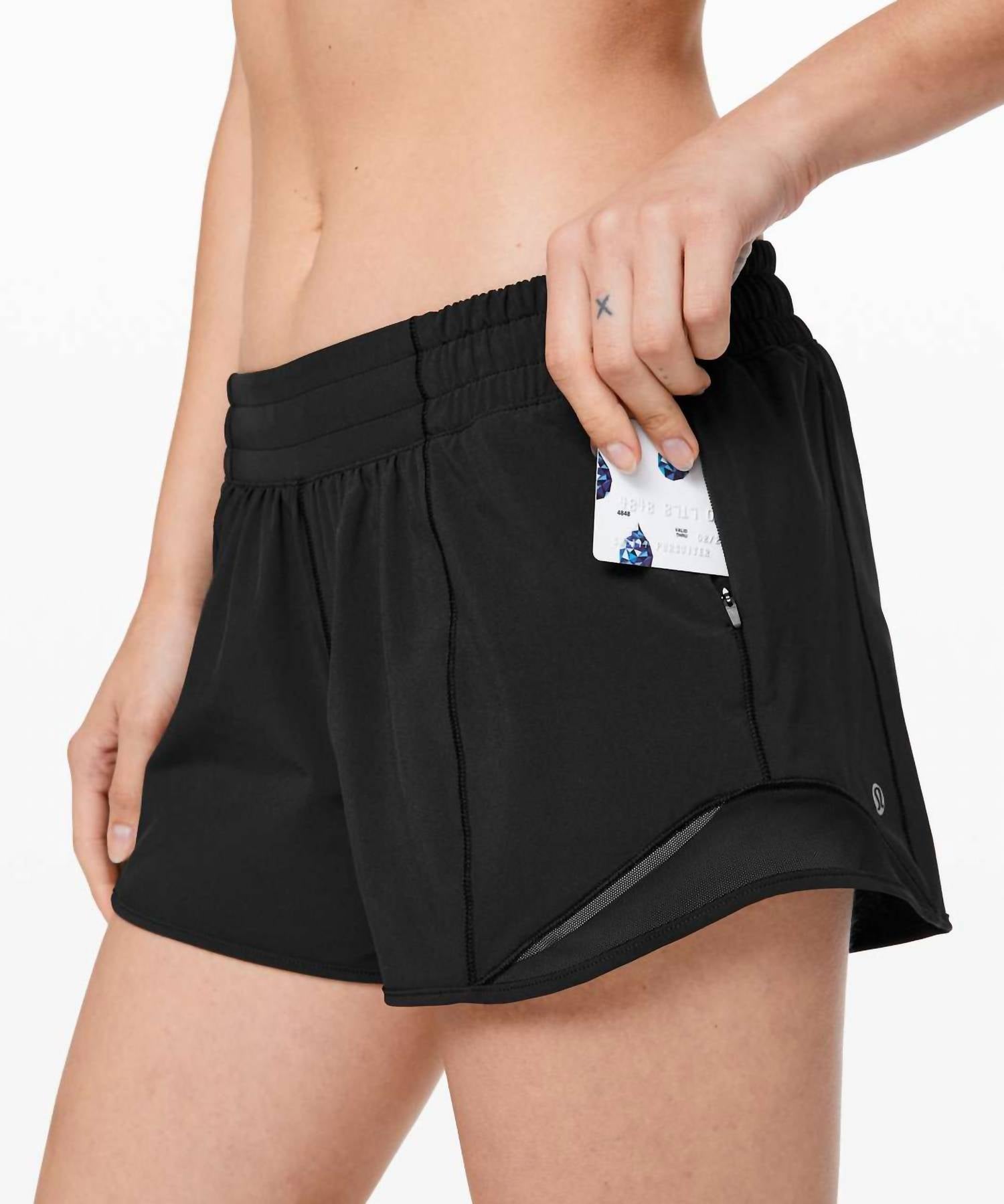 lululemon Hotty Hot Short in black - women's shorts - detail view