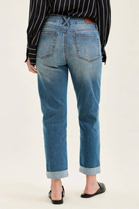 Judy Blue - Cool Denim With Cross Back Belt Loop Boyfriend Jeans