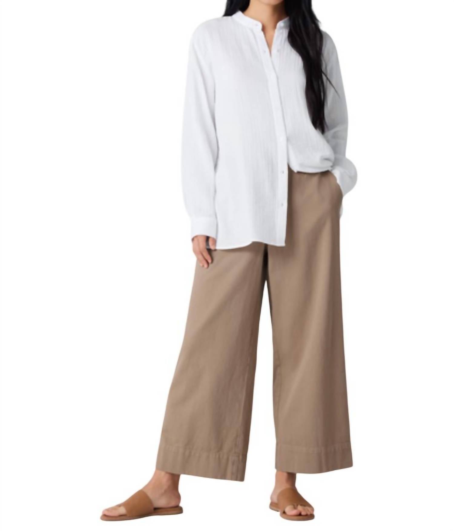 Eileen Fisher - Garment-Dyed Wide-leg Pant