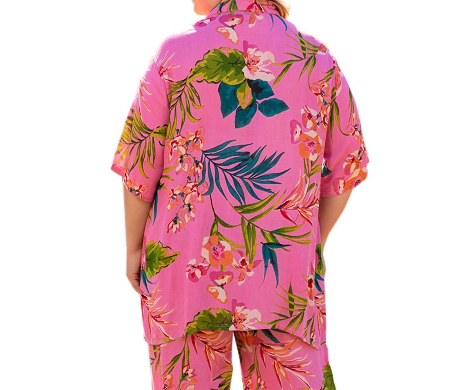 On The Plus Side - Short Sleeve Ibiza Shirt - Plus