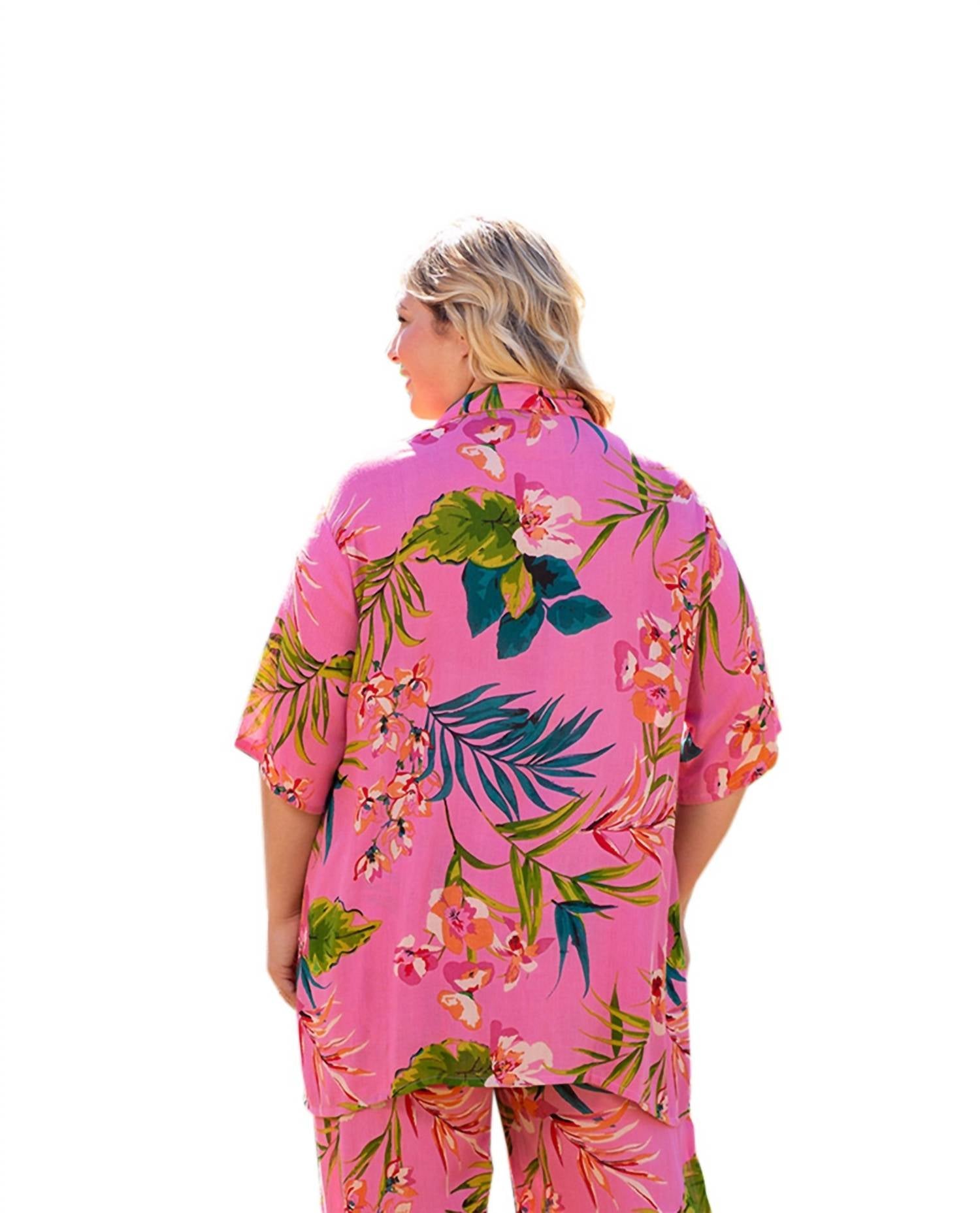 On The Plus Side - Short Sleeve Ibiza Shirt - Plus