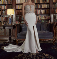 Casablanca Belle Minimalist Sheath Dress in ivory nude silver - women's dress