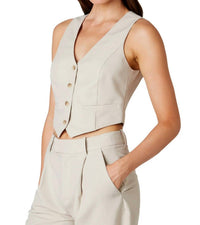 NIA Elizabeth Cropped Vest in shell - women's jacket - alternate view