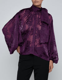 L'Agence - Rhett Burnout Satin Blouse