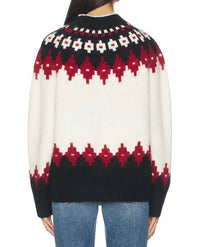 PISTOLA Astrid Pullover Sweater in white oxblood fair isle - women's sweater - alternate view