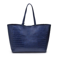 MiMi Wholesale Women's Tiffany Croc Tote Bag in midnight - women's bag - alternate view