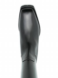 Salvatore Ferragamo Women's Wayde Leather Wedge Boots in black - women's shoe - view 232