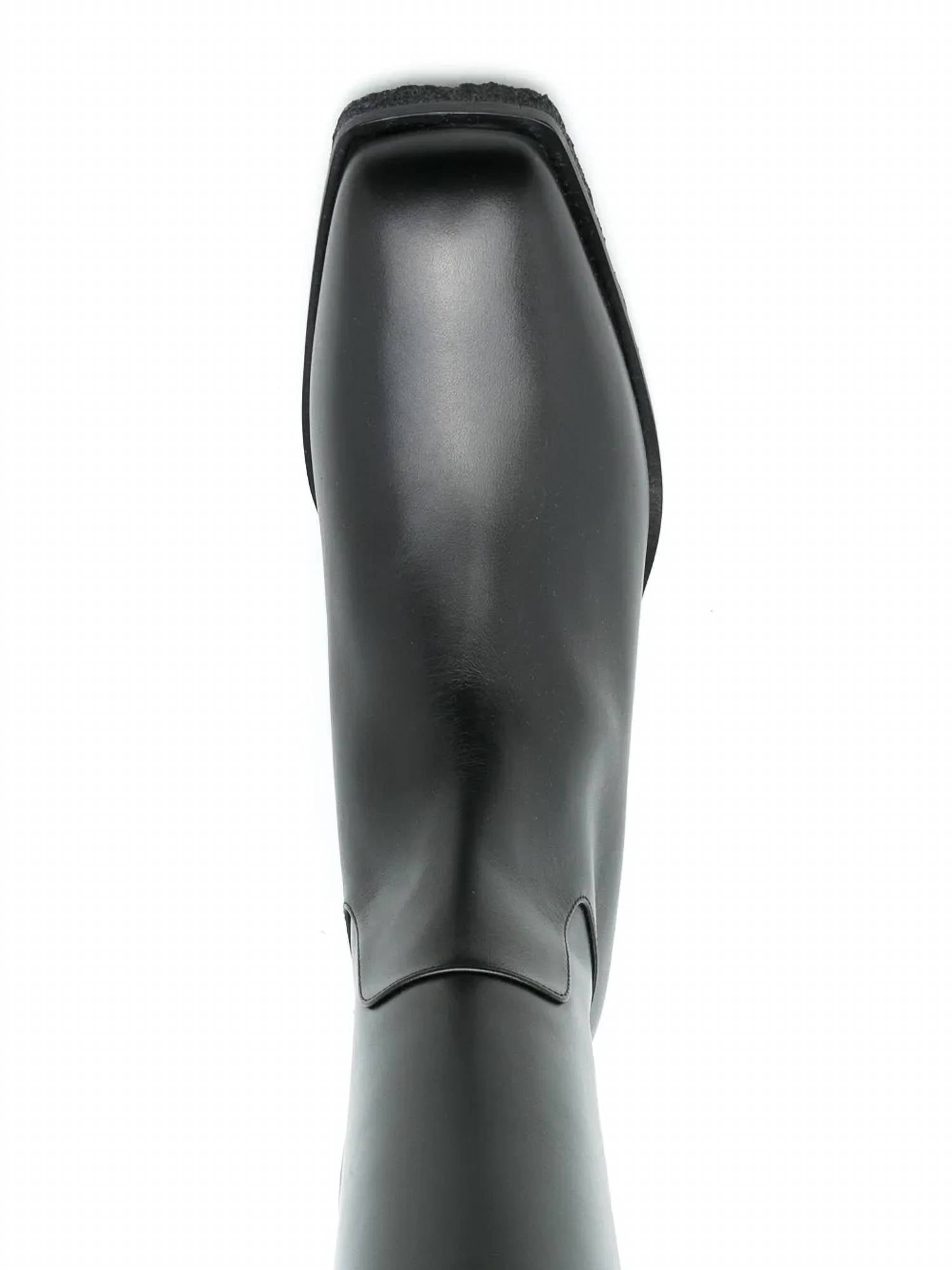 Salvatore Ferragamo Women's Wayde Leather Wedge Boots in black - women's shoe - view 232