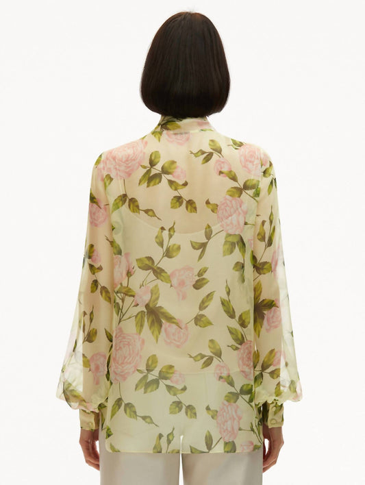 Oscar De La Renta - English Rose Silk Chiffon Blouse