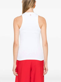 VICTORIA BECKHAM Rib Tank Top in white - women's tank top - alternate view
